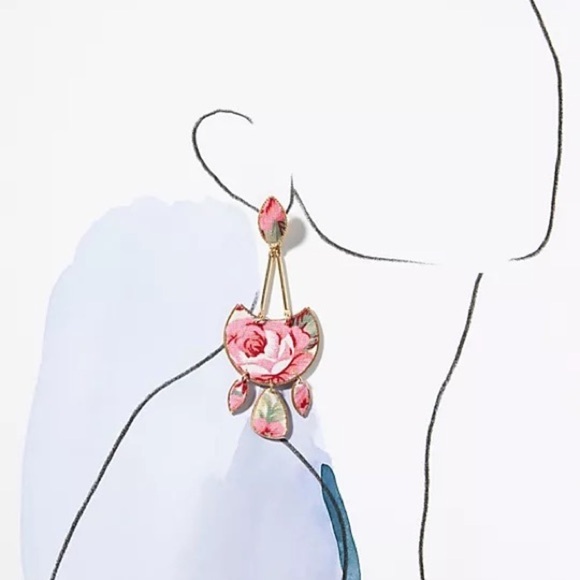 Anthropologie Floral Abstract Earrings - Picture 3 of 4